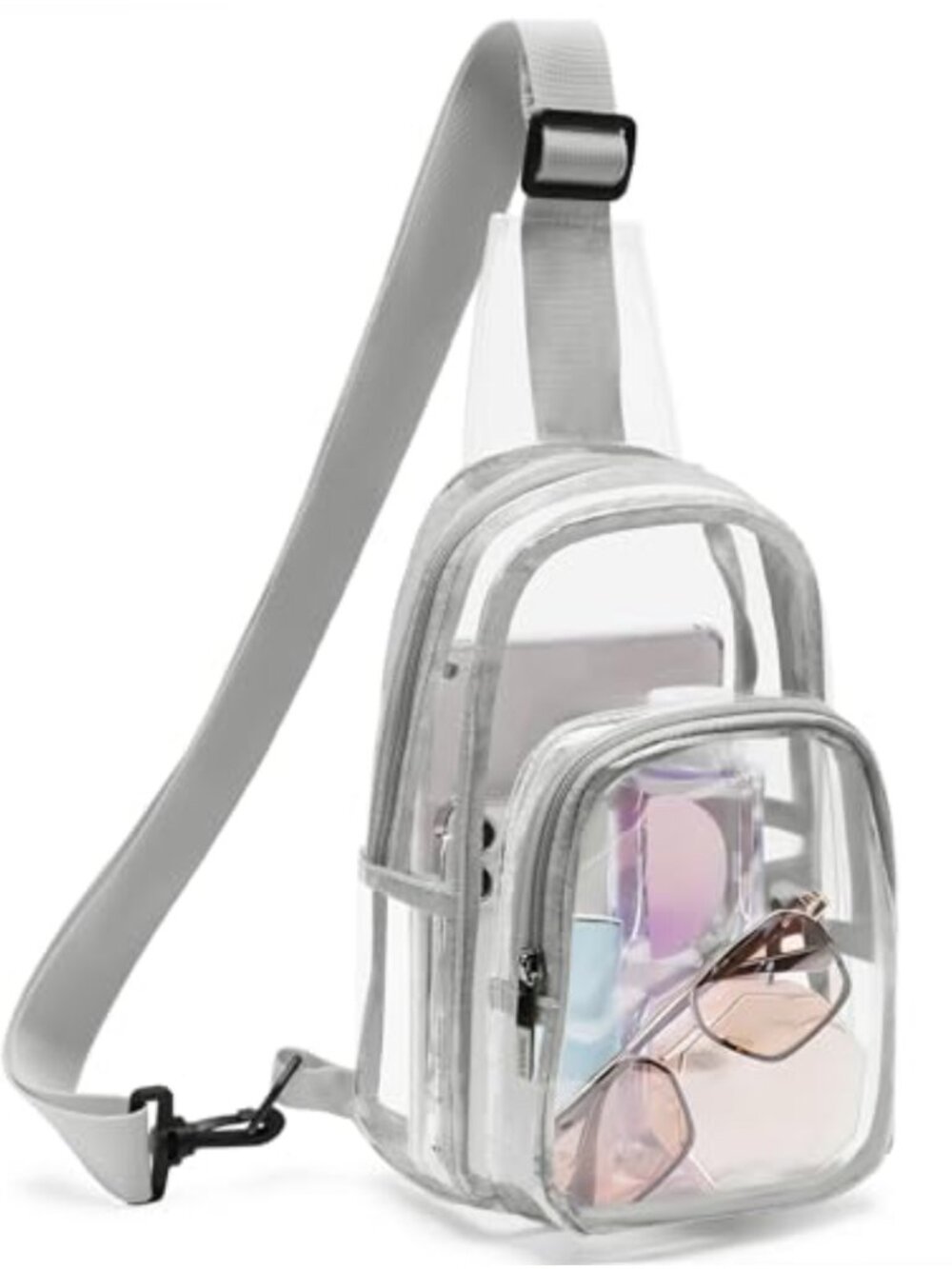 Clear PVC Sling Bag Stadium Approved Transparent Crossbody Chest Bag